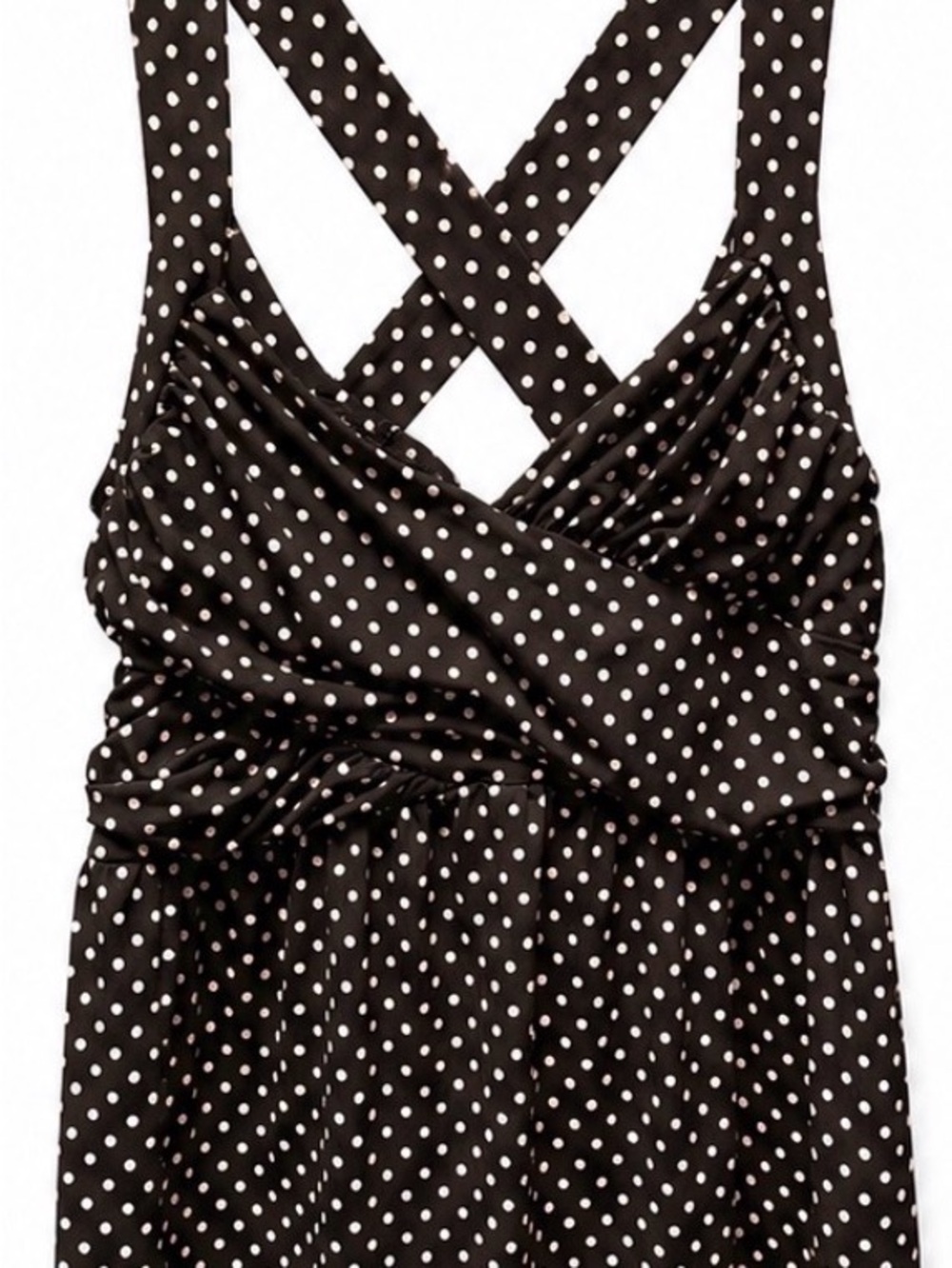 Torrid Black with White Polka Dot Crisscross Tank